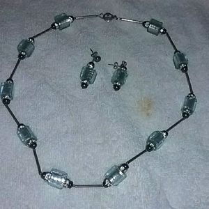 Murano Glass pearl and cryatal set.